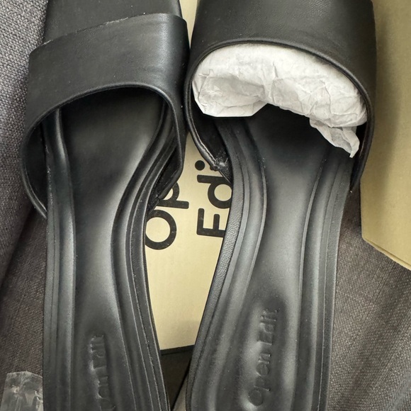 Open Edit Shoes - NEW Black Slide Sandals